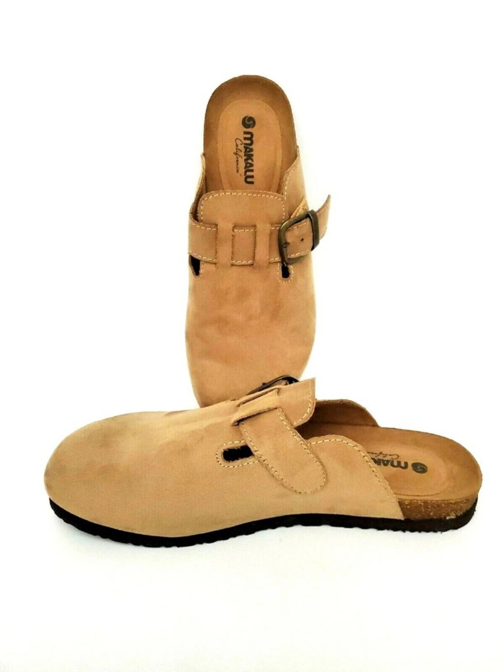 Makalu Daria Ladies Tan Faux Suede Footbed Slip on Shoes Women's Size 8